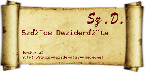 Szűcs Dezideráta névjegykártya