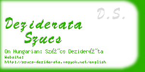 deziderata szucs business card